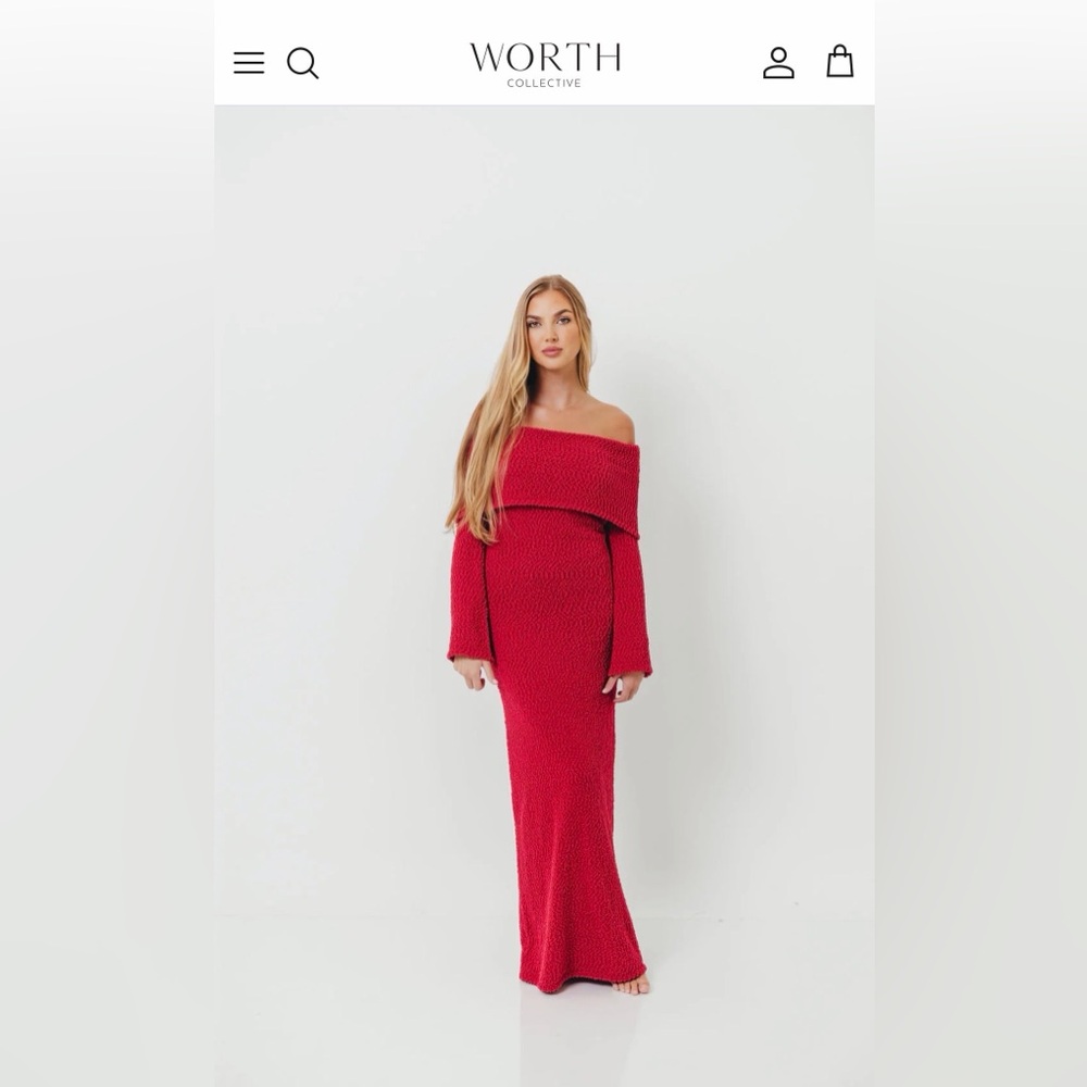 Worth Collective Red Long Sleeve Dress
